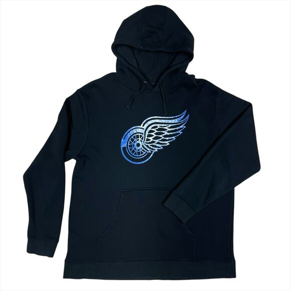 NHL FANATICS Women's Rinkside Detroit Red Wings Black Pond Hockey Hoodie Sz 2XL - Picture 1 of 5